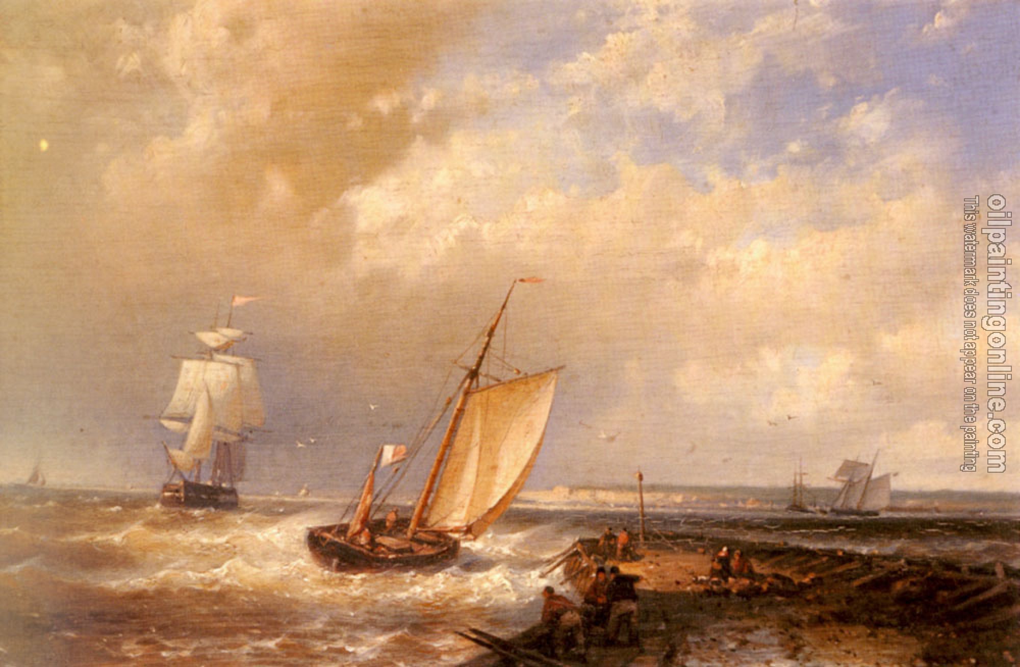 Hulk, Abraham - A Dutch Pink Heading Out To Sea, With Shipping Beyond
